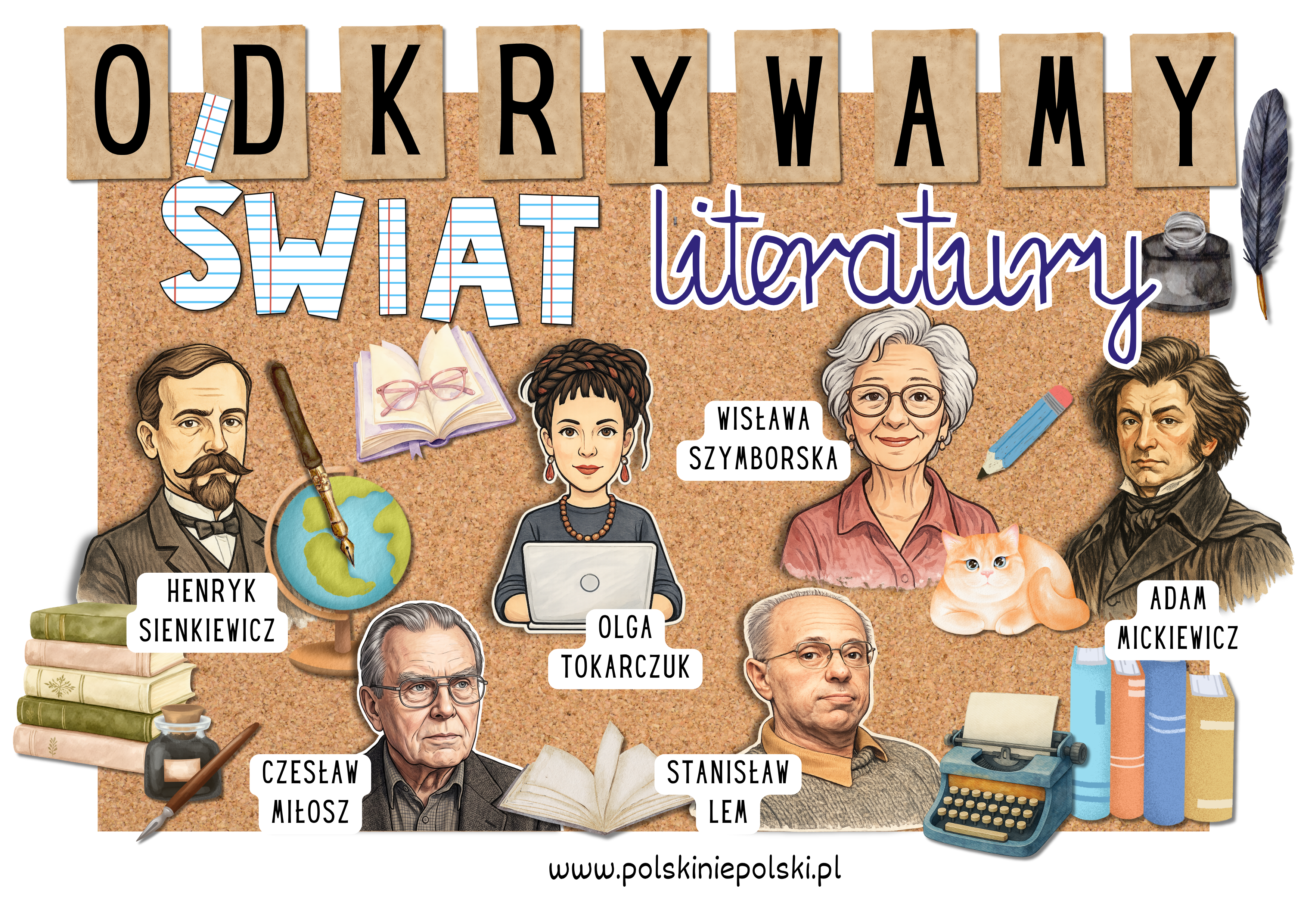 Gazetka do klasy języka polskiego – polscy pisarze i literatura do druku