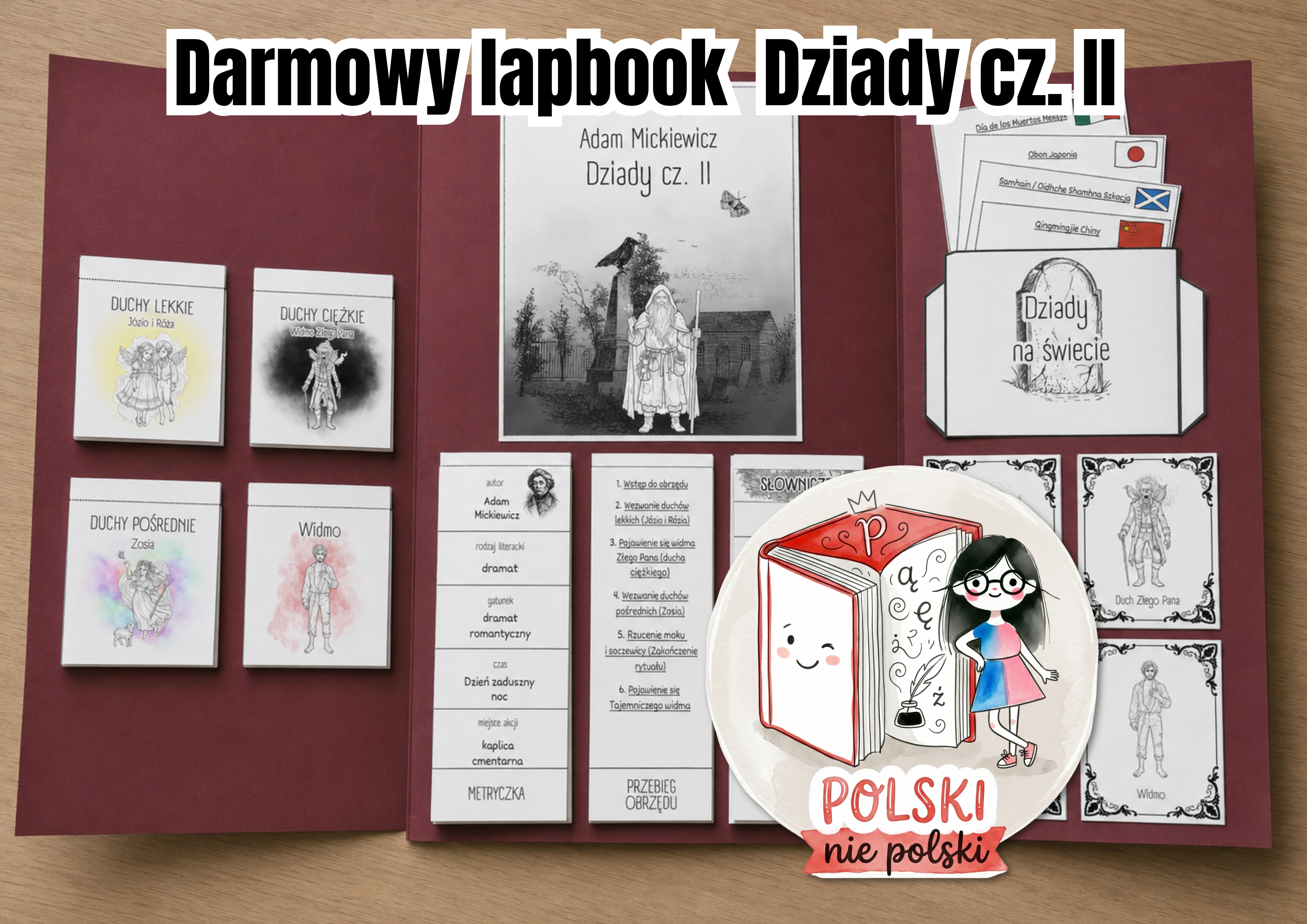 Lapbook „Dziady cz. II” – darmowe materiały do druku PDF | Narodowe Czytanie 2026